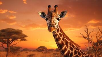 ai generiert Giraffe hoch Qualität Bild foto