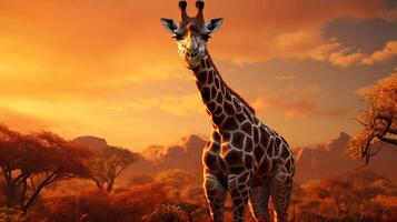 ai generiert Giraffe hoch Qualität Bild foto