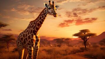 ai generiert Giraffe hoch Qualität Bild foto