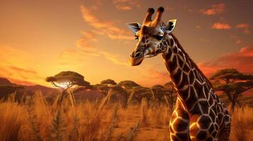 ai generiert Giraffe hoch Qualität Bild foto