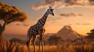 ai generiert Giraffe hoch Qualität Bild foto