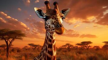 ai generiert Giraffe hoch Qualität Bild foto