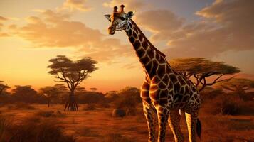 ai generiert Giraffe hoch Qualität Bild foto