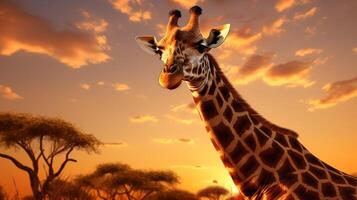 ai generiert Giraffe hoch Qualität Bild foto