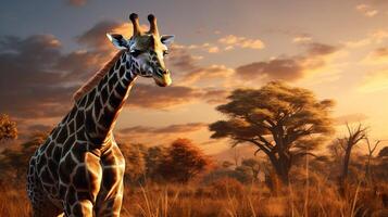 ai generiert Giraffe hoch Qualität Bild foto