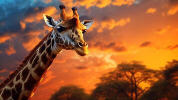 ai generiert Giraffe hoch Qualität Bild foto
