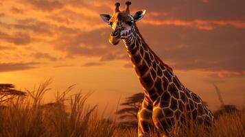 ai generiert Giraffe hoch Qualität Bild foto