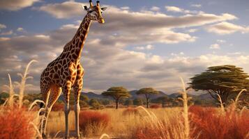 ai generiert Giraffe hoch Qualität Bild foto