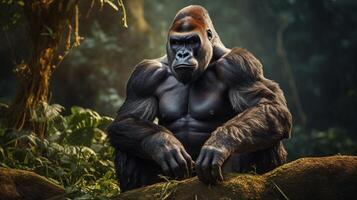 ai generiert Gorilla hoch Qualität Bild foto