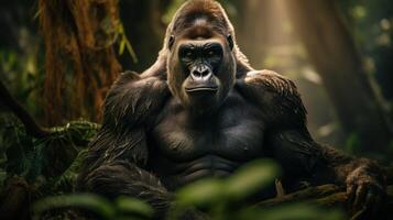 ai generiert Gorilla hoch Qualität Bild foto