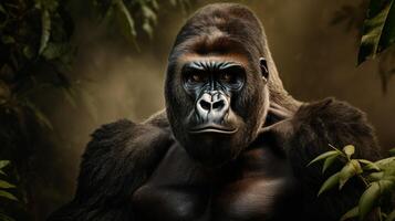 ai generiert Gorilla hoch Qualität Bild foto