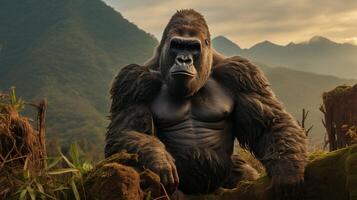 ai generiert Gorilla hoch Qualität Bild foto