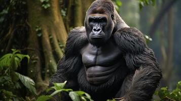 ai generiert Gorilla hoch Qualität Bild foto