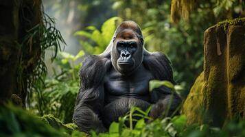 ai generiert Gorilla hoch Qualität Bild foto