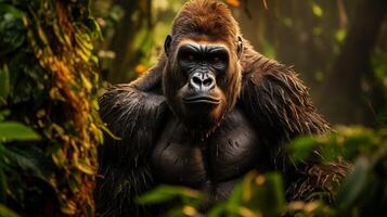 ai generiert Gorilla hoch Qualität Bild foto