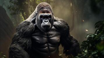 ai generiert Gorilla hoch Qualität Bild foto