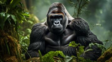 ai generiert Gorilla hoch Qualität Bild foto