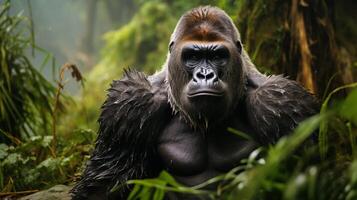 ai generiert Gorilla hoch Qualität Bild foto