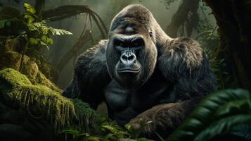 ai generiert Gorilla hoch Qualität Bild foto