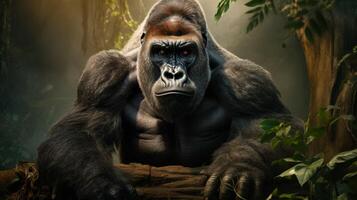 ai generiert Gorilla hoch Qualität Bild foto