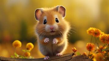 ai generiert Hamster hoch Qualität Bild foto