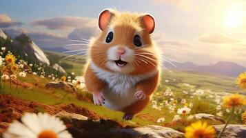 ai generiert Hamster hoch Qualität Bild foto