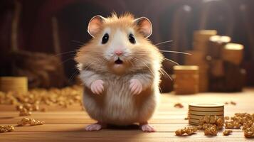 ai generiert Hamster hoch Qualität Bild foto