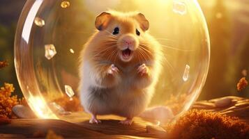 ai generiert Hamster hoch Qualität Bild foto