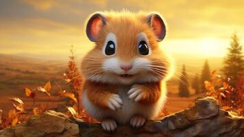 ai generiert Hamster hoch Qualität Bild foto