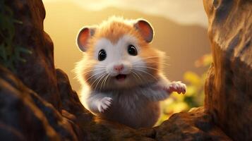 ai generiert Hamster hoch Qualität Bild foto