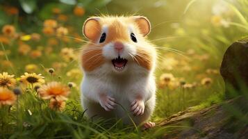 ai generiert Hamster hoch Qualität Bild foto