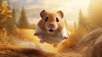 ai generiert Hamster hoch Qualität Bild foto