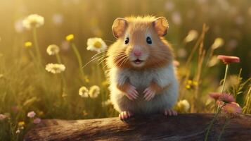 ai generiert Hamster hoch Qualität Bild foto