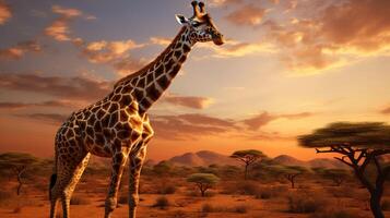 ai generiert Giraffe hoch Qualität Bild foto