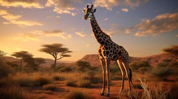 ai generiert Giraffe hoch Qualität Bild foto