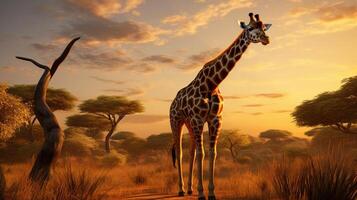 ai generiert Giraffe hoch Qualität Bild foto