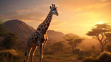 ai generiert Giraffe hoch Qualität Bild foto