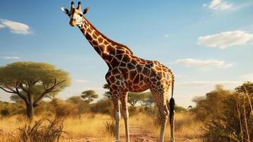 ai generiert Giraffe hoch Qualität Bild foto