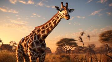 ai generiert Giraffe hoch Qualität Bild foto