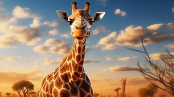 ai generiert Giraffe hoch Qualität Bild foto