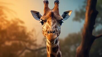 ai generiert Giraffe hoch Qualität Bild foto