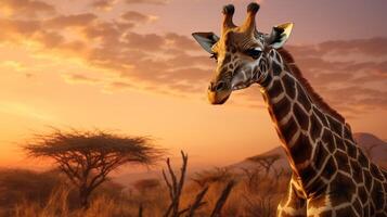 ai generiert Giraffe hoch Qualität Bild foto