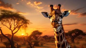 ai generiert Giraffe hoch Qualität Bild foto