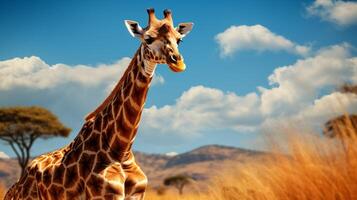 ai generiert Giraffe hoch Qualität Bild foto