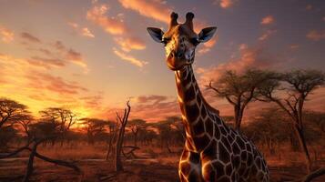 ai generiert Giraffe hoch Qualität Bild foto