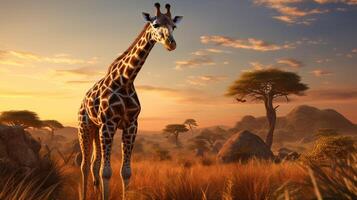 ai generiert Giraffe hoch Qualität Bild foto