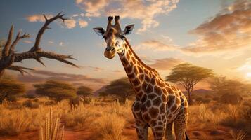 ai generiert Giraffe hoch Qualität Bild foto