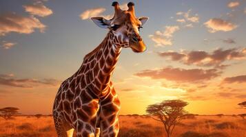 ai generiert Giraffe hoch Qualität Bild foto