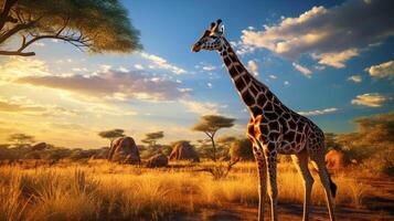 ai generiert Giraffe hoch Qualität Bild foto