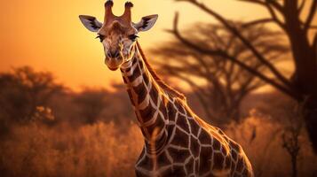 ai generiert Giraffe hoch Qualität Bild foto